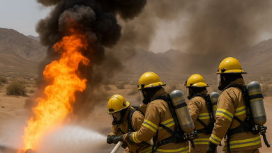 حريق في خط الغاز بين الشولا ودير الزور نتيجة عمل تخريبي